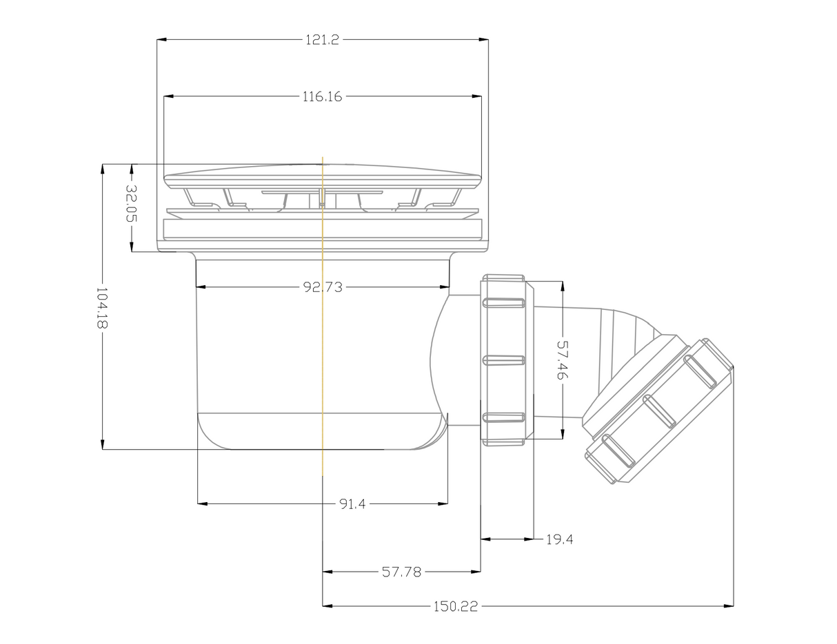Kartell K-VIT 90mm Fast Flow Waste- Chrome (FFW90)