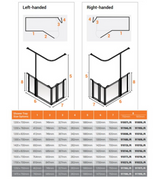 AKW Option B Shower Screens 1700x700mm Left Hand - 750mm High (91021L)
