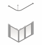 AKW Silverdale Option A Shower Screens 1300x700mm Right Hand - 900mm High - Frosted (91006RSF)