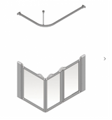 AKW Silverdale Option A Shower Screens 1300x700mm Right Hand - 750mm High - Clear (91005RSC)