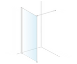 AKW Level Best Option GA Full Height Glass Screen 900mm Chrome (LB00217)