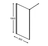 AKW Level Best Option GA Full Height Glass Screen 900mm Chrome (LB00217)