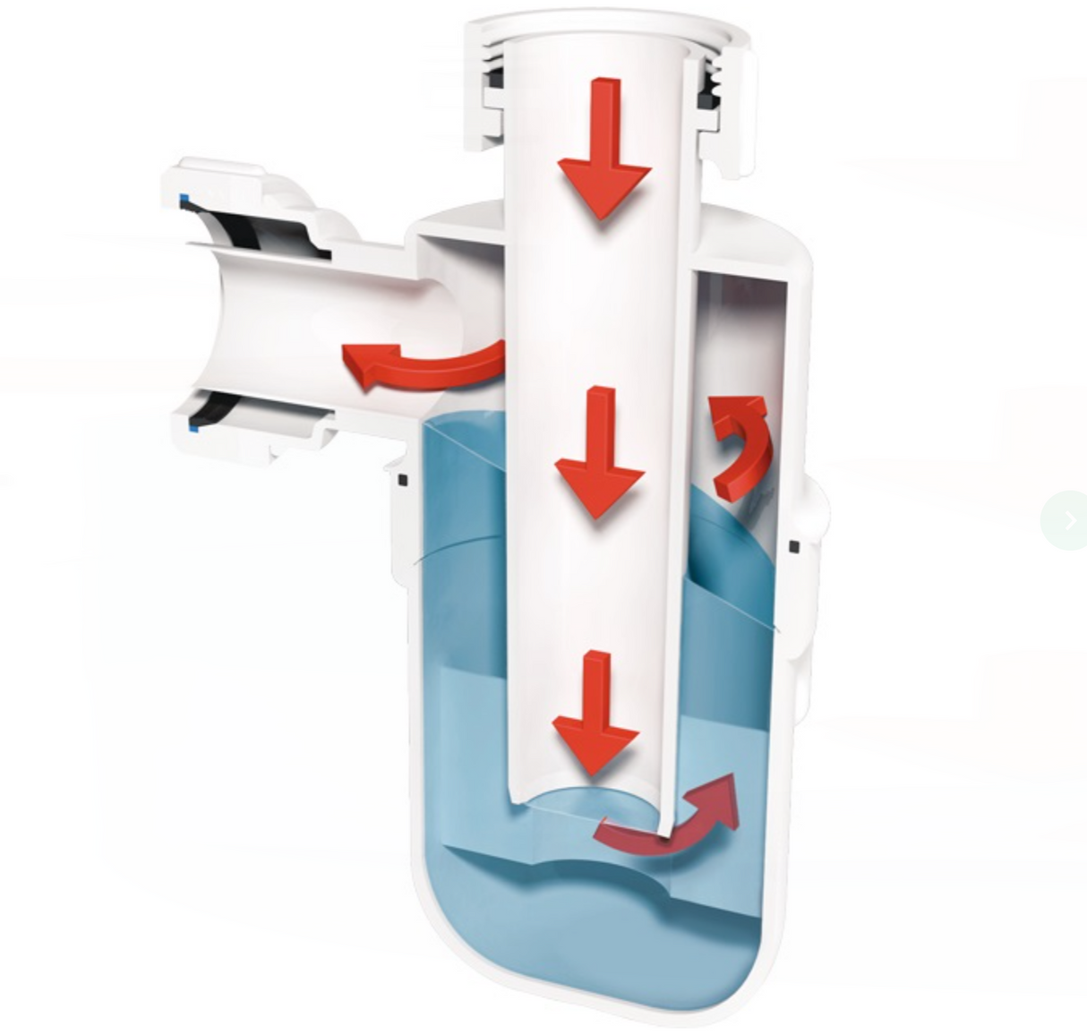 AKW Basin 1 1/4" 32mm Bottle Trap - White (08-006-040)