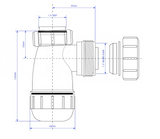 AKW Basin 1 1/4" 32mm Bottle Trap - White (08-006-040)