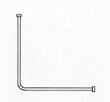 AKW L Shaped Curtain Rail 1800x820mm (24039)