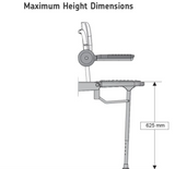 AKW 1000 Series Compact Wall Mounted Fold Up Blue Padded Shower Seat with Back and Arms (01123)