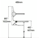 AKW 2000 Series Standard Fold Up Shower Seat Padded Dark Blue (02232P)