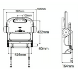 AKW 2000 Series Standard Fold Up Shower Seat Padded Dark Blue (02232P)