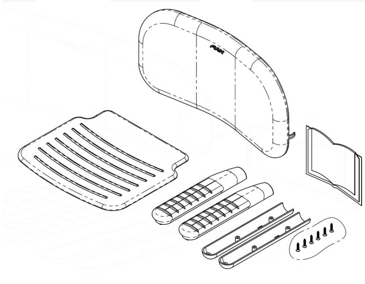 AKW 1000 Series Arm and Seat Pad Kit - Blue (01113)