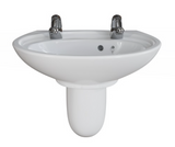 AKW Livenza Plus Sanitaryware Washbasin 500mm 2 Tap Hole (23193)