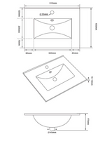 Kartell K-VIT Dove 500mm 2 Door Floor Standing Unit With Ceramic Basin - Slate Grey (DOV500FSDO-SG FUR063PU)