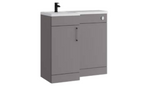 Kartell K-VIT Dove 900mm L-Shaped Door Unit Left-Hand Furniture Pack - Slate Grey- Cistern Included (DOVLSVU-SG - DOVLSWC-SG - MAT900LH - ACC001N)