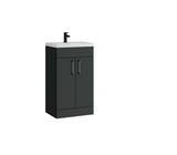 Kartell K-VIT Dove 500mm 2 door floor standing unit with ceramic basin in matt anthracite