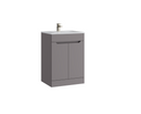 Kartell K-VIT Urban 500mm 2 Door Floor Standing Unit with Ceramic Basin - Slate Grey