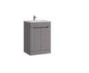 Kartell K-VIT Urban 600mm 2 Door Floor Standing Unit with Ceramic Basin - Slate Grey
