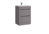 Kartell K-VIT Urban 600mm 2 Drawer Floor Standing Unit With Ceramic Basin- Slate Grey (URB600FSDR-SG FUR057PU)