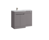 Kartell K-VIT Urban 1100mm L-Shaped Door Unit Left-Hand Furniture Pack- Slate Grey-Cistern Included (URB600FSDO-SG - URBLSWC-SG - FUR430NEW - ACC001N)