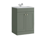 Kartell K-VIT Sanctuary 500mm 2 Door Floor Standing Unit With Ceramic Basin=Corymbia Green (SAN500FSDO-CG FUR063PU)