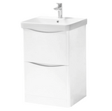 Kartell K-VIT Arc 500mm Floor Standing 2 Drawer Unit With Ceramic Basin- White (ARC500FS-W  FUR148ME)
