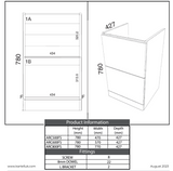 Kartell K-VIT Arc 500mm Floor Standing 2 Drawer Unit With Ceramic Basin- White (ARC500FS-W  FUR148ME)