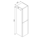 Kartell K-VIT Options 24 Wall Mounted Side Unit in White Gloss & Matt Cool Grey (OPTWMSU-WT)(OPTWMSU-CG)