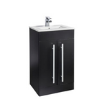 Kartell K-VIT Purity 500mm Floor Standing 2 Door Unit With Ceramic Basin-Matt Black (PMB500DO-FUR063PU)