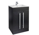 Kartell K-VIT Purity 600mm Floor Standing 2 Door Unit with Ceramic Basin - Matt Black