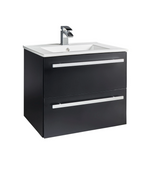 Kartell K-VIT Purity 600mm Wall Mounted Unit With Ceramic Basin- Matt Black (PMB600WM-FUR057PU)