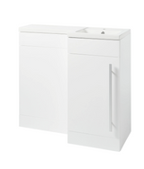 Kartell K-VIT Matrix Single Door L-Shaped Right Hand Furniture Pack 900mm - White Gloss- Includes Cistern (MAT900BU-W- MAT900WC-W-MAT900RH-ACC001N)