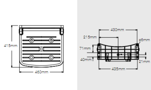 AKW 2000 Series Standard Wall Mounted Fold Up Shower Seat, Grey Padded (02010P)