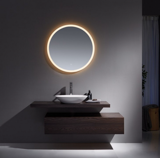 Kartell K-VIT Burleigh 600mm Round Mirror with White Acrylic Edge (BUW60)