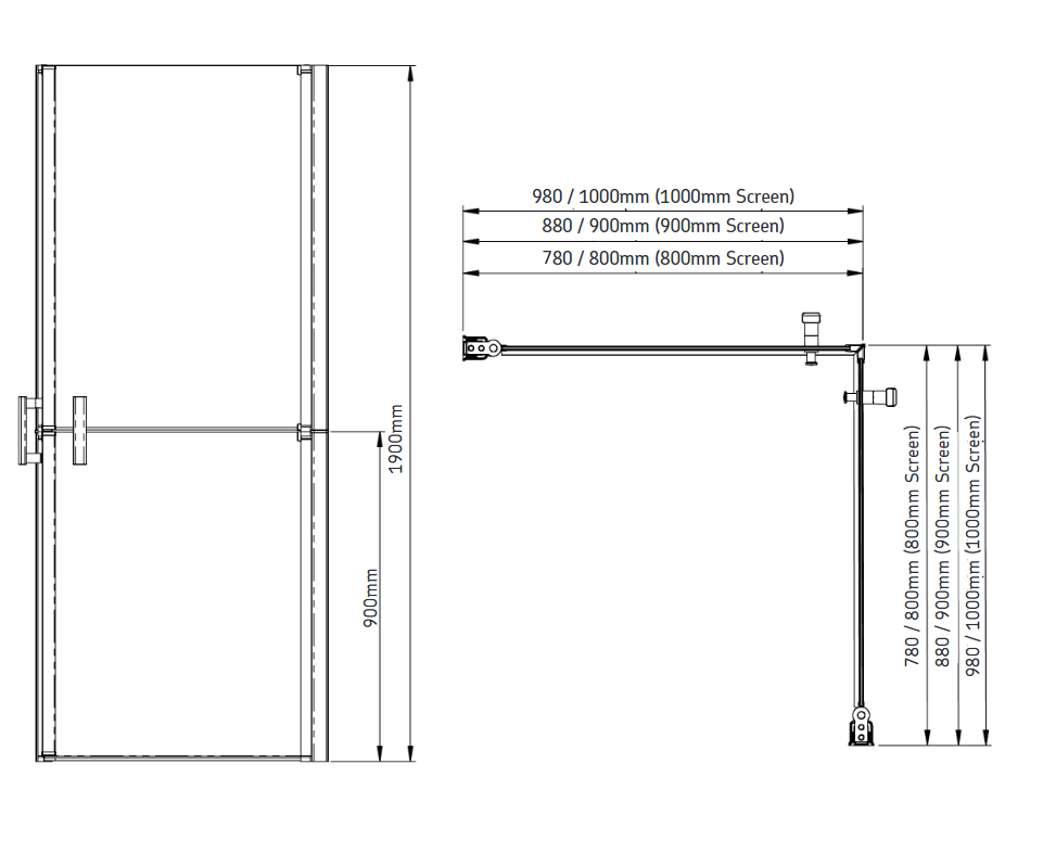 AKW Larenco Alcove Duo Shower Screens 900mm (26806)