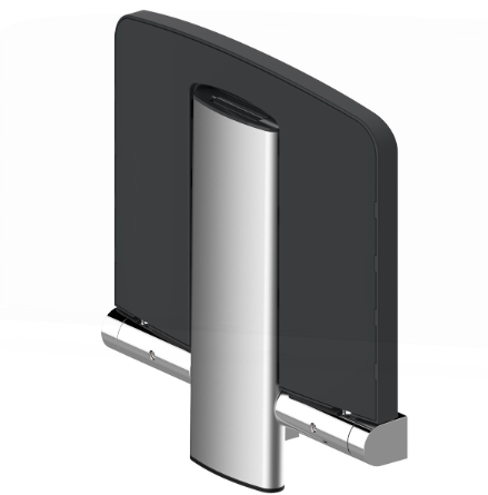 AKW Onyx Fold Up Shower Seat - Black (02801BK-LS)