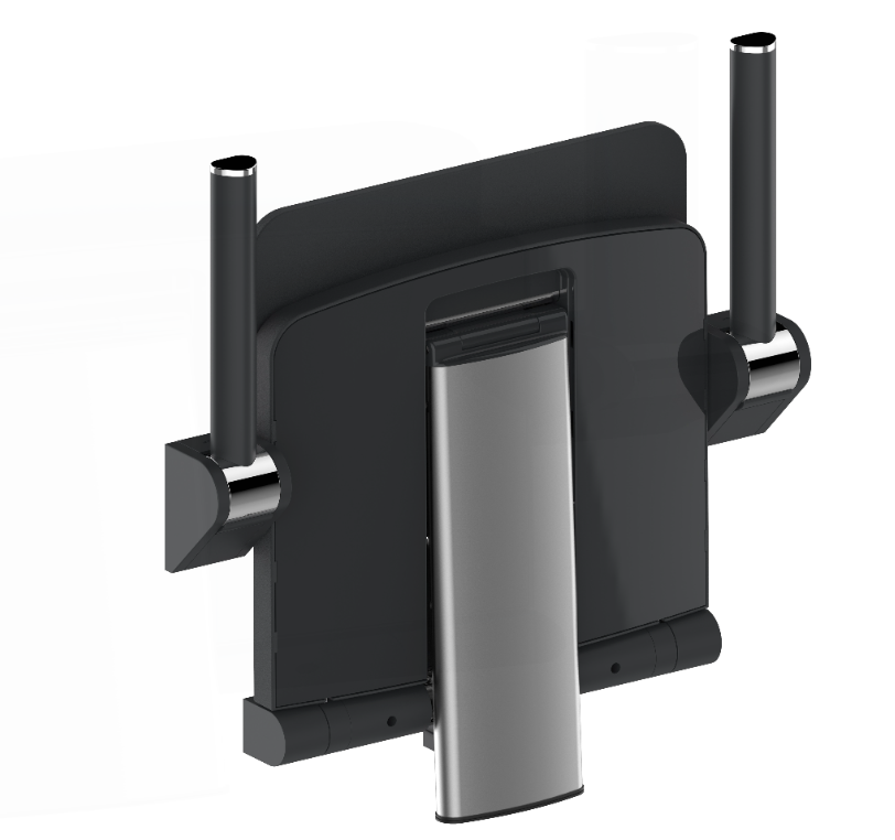 AKW Onyx Shower Seat With Back, Arms & Adjustable Leg - Black (02811BK-LS)