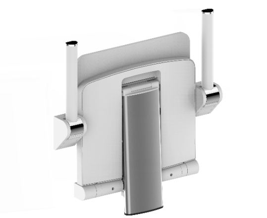 AKW Onyx Compact Shower Seat With Back, Arms & Leg - White (02804WH-LS)