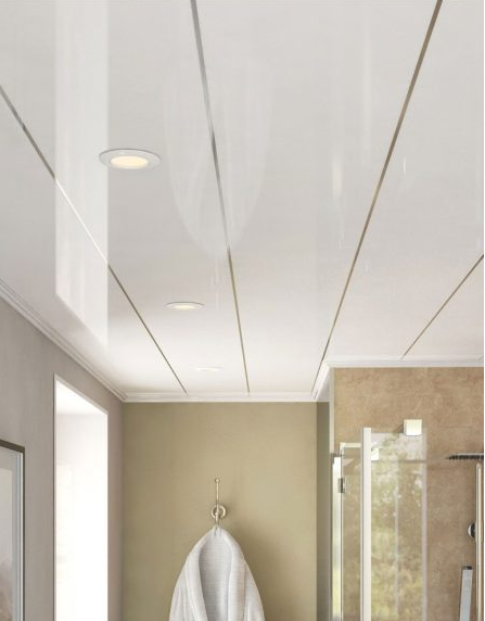 Ancona PVC Gloss White Ceiling Panels, Single Chrome 4 Pack, 2700mm x 250mm