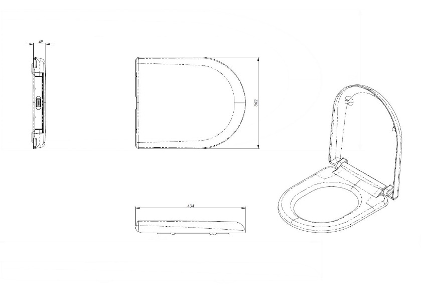 AKW Carbamide Soft Close Toilet Seat with Lid (23588)