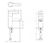 AKW Monobloc Spray Wash Basin Mixer Tap – Long Lever, Polished Chrome, photo 3