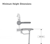 AKW 1000 Series Compact Wall Mounted Fold Up Grey Padded Shower Seat with Back and Arms (01122)