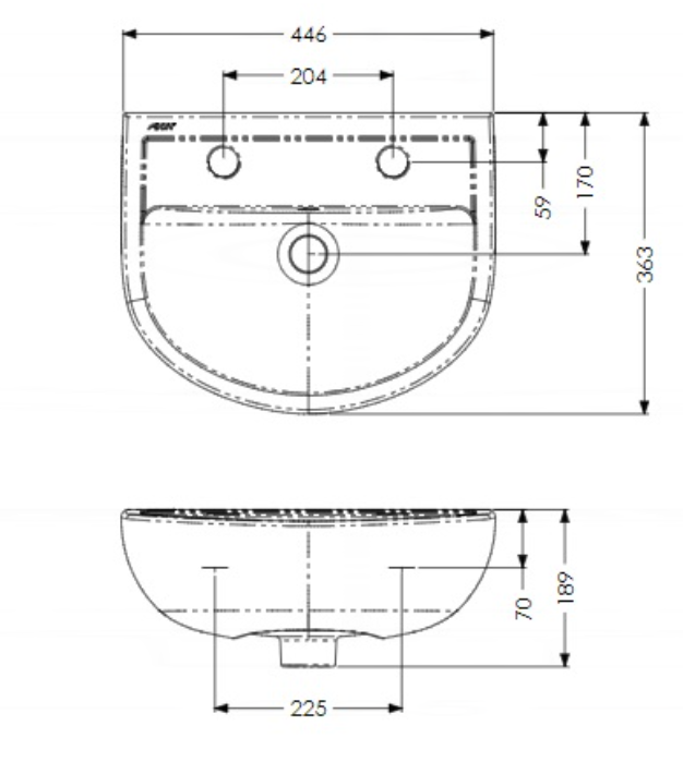 AKW Navlin Wash Basin Pack with Pedestal & Lever Taps, photo 3