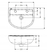 AKW Navlin Wash Basin Pack with Pedestal & Lever Taps, photo 3