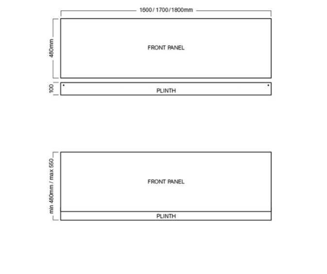 Kartell K-VIT Atlantis 1600mm Waterproof Front Bath Panel (ATL1600FP)