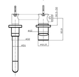 Kartell K-VIT Ottone Wall Mounted Basin Mixer Brushed Brass (TAP144OT)