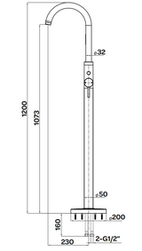 Kartell K-VIT Ottone Freestanding Bath Shower Mixer Brushed Brass (TAP145OT)