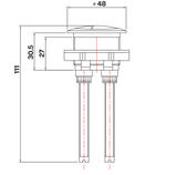 Kartell K-VIT Series 600 Cistern Push Button (Fits All Series 600 Cisterns) - Brushed Brass (BB600PB)