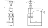 Kartell K-VIT Klassique Pair Bath Pillar Taps Chrome (TAP104KL)