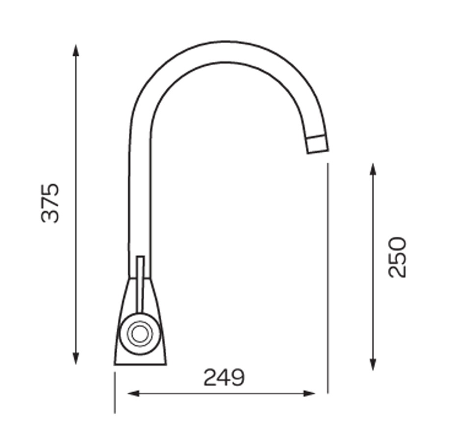 Kartell K-VIT Moda Kitchen Sink Mixer – Brushed Steel (KST008)