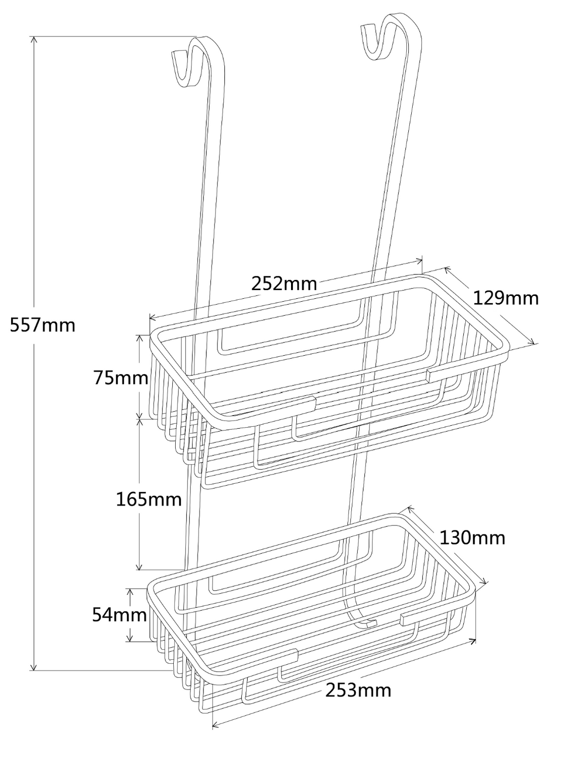 Kartell K-VIT Wire Hanging Shower Tidy – Chrome (ACC103)