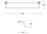 Kartell K-VIT Astley Double Towel Bar – Chrome (ACC141)