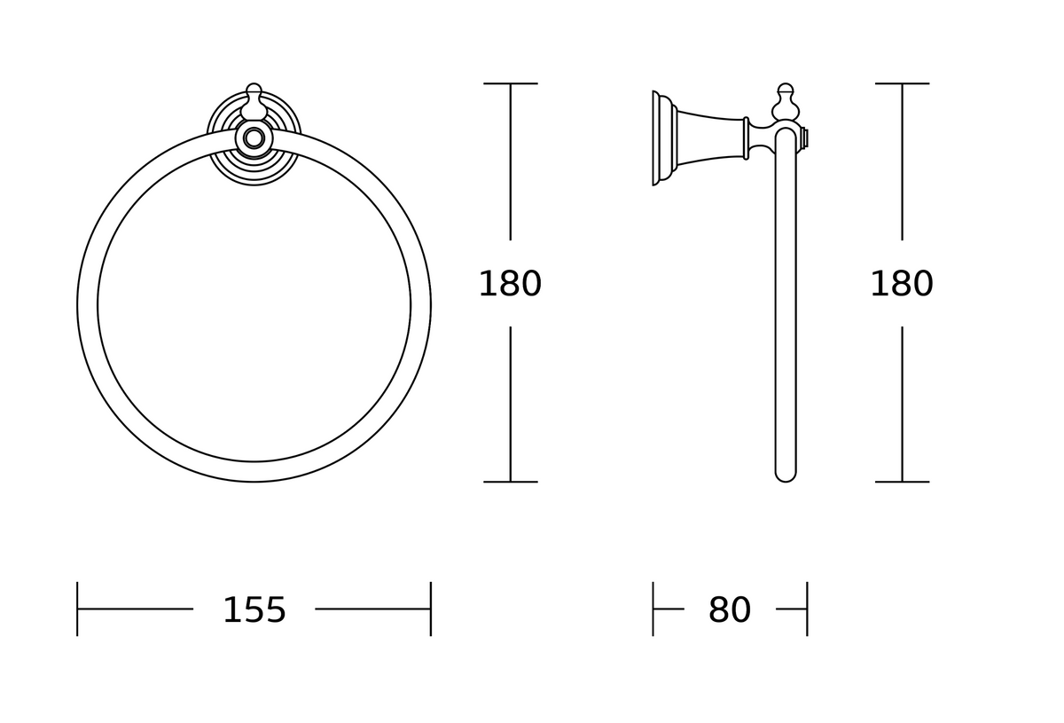Kartell K-VIT Astley Towel Ring – Chrome (ACC147)